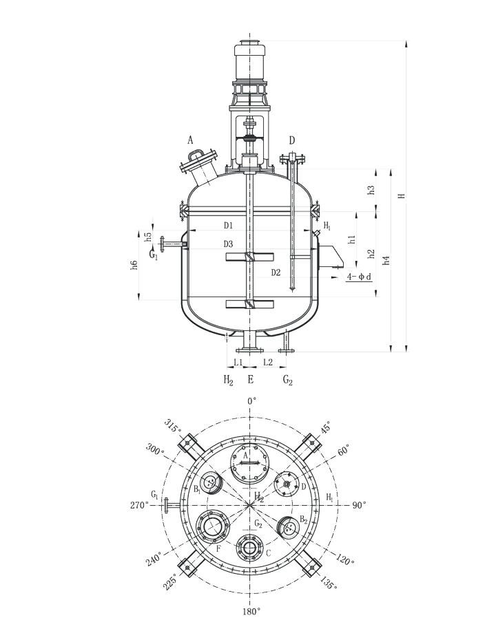   攪拌反應釜設計圖